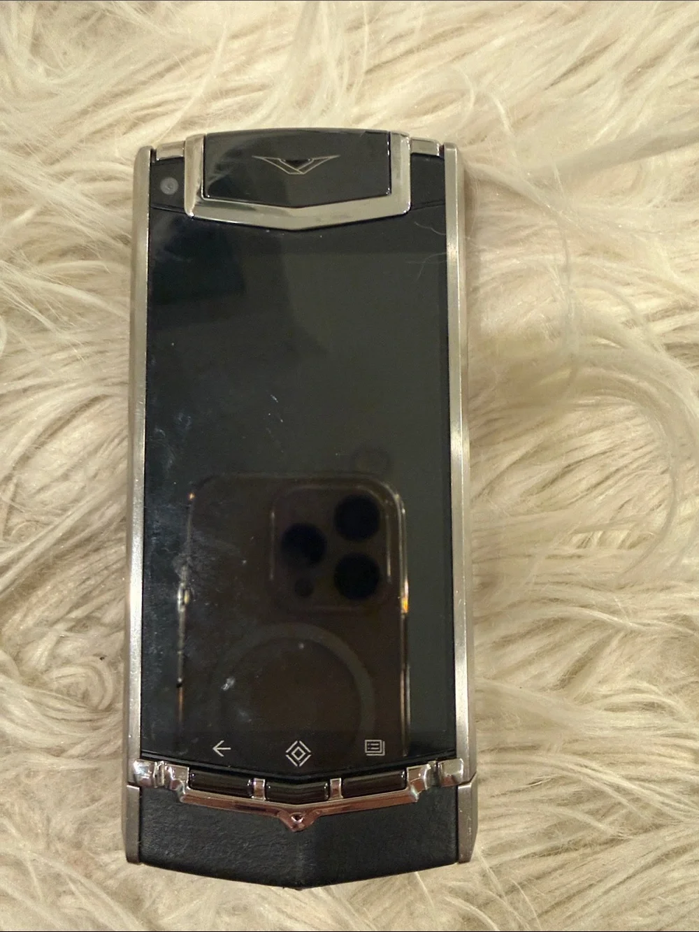 Vertu Titanium Black and Silver Android Mobile Phone - Classic Metallic Accent